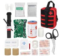 Mineup Trousse de Premiers Secours, 54 PCS Trousse de Secours Complète, Trousse de Secours Voiture, Trousse de Secours Militaire, Pochette médecine tactique pour Maison, Voiture, Camping, Rouge