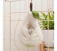 Mineweii Abri hamac en forme de poire pour hamster et petits animaux avec crochet et corde, sac de couchage en polaire arctique à suspendre (poire)