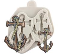MINFEIDMS Ancre Moule en silicone pour fondant Motif ancre de bateau Moule de cuisson pour décoration de gâteau Cupcake Topper Bonbons Chocolat Pâte polymère argile Lot de 1