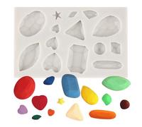 MINFEIDMS Diamant Silicone Moule Gemmes Fondant Moules Pour Décoration De Gâteau Cupcake Topper Bonbons Chocolat Gomme Pâte Polymère Argile
