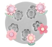 MINFEIDMS Mini moules à fondant en forme de fleur pour décoration de gâteaux en chocolat pour décoration de cupcakes, bonbons, pâte à sucre, argile polymère