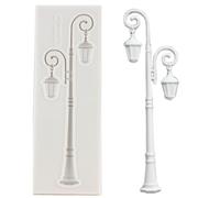 MINFEIDMS Moule à fondant en forme de lampadaire pour décoration de gâteaux, décoration de cupcakes, chocolat, bonbons, pâte à sucre, argile polymère