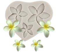 MINFEIDMS Moule À Fondant En Silicone En Forme De Fleur De Frangipanier Et De Plumeria Pour Décoration De Gâteau, Décoration De Cupcakes, Bonbons, Chocolat, Pâte À Gomme, Argile Polymère