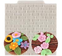 MINFEIDMS Moule À Fondant Texture Mur De Brique De Roche Moule En Silicone D'écorce D'arbre De Grain De Bois Pour La Décoration De Gâteaux Cupcake Topper Bonbons Chocolat Pâte De Gomme Argile Polymère