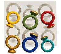 MINFEIDMS Moule en silicone en forme de bague de diamant pour décoration de gâteau de mariage, pâte à sucre, pâte à sucre, argile polymère