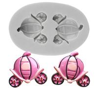 MINFEIDMS Moule en silicone pour décoration de gâteau Cendrillon en forme de carrosse pour décoration de cupcakes, argile polymère, bonbons, pâte à sucre
