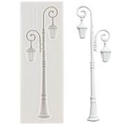 MINFEIDMS Moule En Silicone Pour Lampadaire Vintage Moules À Fondant Pour Décoration De Gâteau Au Sucre Décoration De Cupcakes Pâte À Gomme Au Chocolat Bonbons Argile Polymère