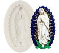 MINFEIDMS Moule en silicone Vierge Marie pour décoration de gâteau, décoration de cupcakes, pâte à sucre, pâte à sucre, pâte à sucre, pâte polymère