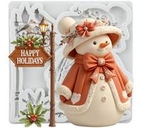 MINFEIDMS Moules en silicone bonhomme de neige de Noël Moule à fondant pour décoration de gâteau Cupcake Topper Chocolat Bonbons Sucre Bricolage Pâte en caoutchouc Argile polymère