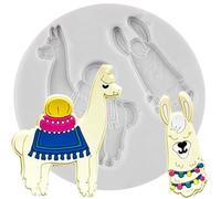 MINFEIDMS Moules en silicone en forme de lama - Mini animaux alpaga - Moule à fondant pour décoration de gâteaux - Pour décoration de gâteaux, pâte à sucre, pâte à sucre, argile polymère