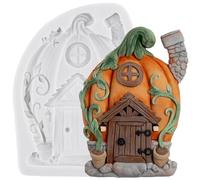 MINFEIDMS Moules en silicone pour fondant au chocolat Style vintage enchanté avec jardin féérique Nain de fées Maison de citrouille Maison Pour décorer des gâteaux Cupcake Pâte à fleurs Bonbons Argile