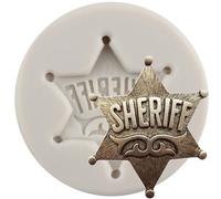MINFEIDMS Police Badge Silicone Mould Sheriff Badge Armband Candy Fondant Mould For Sugar Cake Decorating Cupcake Topper Chocolate Gum Paste Polymer Clay