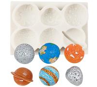 MINFEIDMS Space Planet Moules en silicone Planète Météorite Moule à fondant pour l'espace Décoration de gâteau thématique Cupcake Topper Chocolat Kandis Gum Pâte polymère