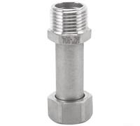 Minflora Connecteur de tuyau d'eau épais en acier inoxydable 304 - Joint flexible double taille pour raccords 4 à 6 points - Paroi renforcée de 2,3 mm - Filetage étanche - Résistant aux hautes