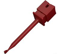 Minflora Crochet de test en cuivre de grande taille avec isolateur PA et surface plaquée or pour type de soudure d'analyseur logique, point de soudure de 5 mm, 30 Vac-60 VDC (rouge)