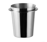 Minflora Distributeur de café avec construction en acier inoxydable, échelle de mesure intégrée du marc de café et double poignée pour une installation sans tracas (53 mm, argent)