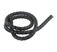 Minflora Gaine de protection en spirale de 1 m en polyéthylène pour tuyau hydraulique et fils électriques - Résistant à l'usure - Ignifuge - Noir - Pour la maison et le bureau (D12 mm)