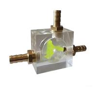 Minflora Indicateur de débit d'eau en acrylique pour systèmes de refroidissement PC, débitmètre à billes flottantes haute sensibilité avec raccord en laiton standard pour machine de gravure et