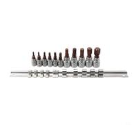 Minflora Jeu de 11 douilles étoile 6,35 mm - Embouts multi-points pour applications de fixation multi-usages (ensemble A)