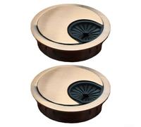 Minflora Lot de 2 passe-câbles de bureau, œillets pour la gestion des câbles, organiseur de câbles pour bureau, bureau d'ordinateur et table d'étude à domicile (bronze rouge, 60 mm)