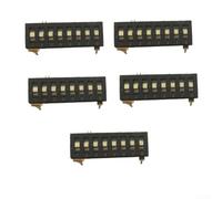 Minflora Lot de 5 commutateurs DIP pour piano, 8 positions, type d'onde à 3 états, contacts plaqués or de 2,54 mm, indice de 25 mA 24 V CC pour configuration de circuit imprimé