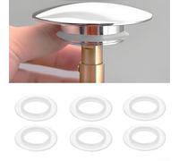 Minflora Lot de 6 joints toriques en silicone pour bouchon d'évier à ressort de 38 mm, joints blancs pour bonde de vidage de lavabo, pièces de rechange étanches