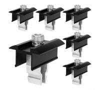 Minflora Lot de 6 pinces d'extrémité de panneau solaire en alliage d'aluminium, kit de support de montage de 30 mm pour usage domestique et maritime, fixation anodisée résistante aux intempéries