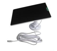 Minflora Panneau solaire 5 W 5 V avec connecteur de type C vers USB pour extérieur sans fil pour caméras et sonnettes intelligentes IP66 Comprend câble d'extension et support réglable