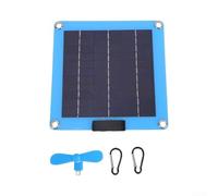 Minflora Panneau solaire bifacial avec deux ports de charge USB, ventilateur de refroidissement intégré en forme de U, monocristallin/polycristallin, installation facile pour la production d'énergie