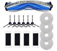 Minflora Pièces de rechange pour Ecovacs T30S | Lot de 15 filtres à brosse latérale et chiffon pour robot aspirateur T30S Pro pour Yeedi M12PRO+ | Kit d'entretien d'accessoires de rechange