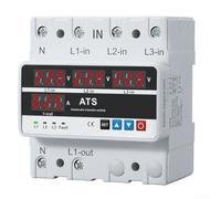 Minflora Protection de tension du rail DIN, triphasé à quatre fils de protection contre la sur-protection 63 A/100 A, disjoncteur réglable, écran LCD pour fonction ATS pour systèmes AC 220 V (63 A)