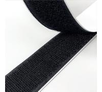 Minflora Ruban adhésif double face en caoutchouc sensible à la pression avec crochet en nylon résistant Noir 1 m