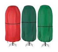 Minflora Sac de rangement vertical pour sapin de Noël, résistant aux déchirures, imperméable et réglable pour décoration de vacances (rouge, 1,5 m)