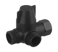 Minflora Séparateur d'eau de douche en ABS - Adaptateur en T 3 voies de 1,27 cm avec valve de commutation pour pommeaux de douche fixes et à main (noir)