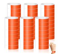 Minfuerang 400 Pièces Bracelets en Papier, Bracelet d'entrée (Orange) | Imperméables Bracelets d'Identification,Bracelet de Fête pour Événements,Soirées,Festivals,Concerts