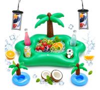 MINGBOLIN Bar Flottant pour Piscine 5 Pièces Palmier et Porte Gobelets