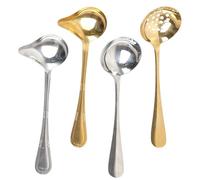 MINGBOLIN Lot de 4 Louches en Acier Inoxydable, Doré et Argenté