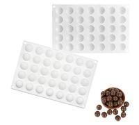 MINGBOLIN Moule Demi Sphere Silicone,Moule Silicone Demi Sphère 35 Cavités,Facile À Démouler,pour Chocolat,Bonbons,Glaçon Boules,Gelées,Pudding (2 Pièces,Ø 3 cm)