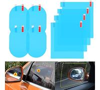 Mingco 8 Pièces Film retroviseur, Film retroviseur Anti Pluie, Film Impermeable retroviseur, 360 Réglable Vision HD pour Rétroviseurs et Vitres Latérales de Voiture.
