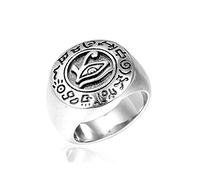 MINGDIAN Bague pour Homme en Acier Inoxydable Egypte Oeil d'Horus, Haut Rond, chevalière, Symbole de Protection, Bijoux, Taille 7-13