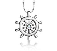 MINGDIAN Bijoux Pilote Simple Gouvernail Collier Hommes Marine Diamant Bijoux Pendentif Accessoires
