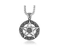 MINGDIAN Collier chanceux pour hommes étoile à cinq branches rétro pendentif étoile à cinq branches à la mode coréenne