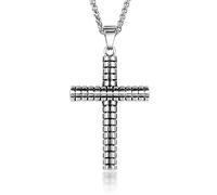MINGDIAN Collier Croix Classique Pendentif de croyance de jésus à la Mode Motif de Locomotive Collier Accessoires