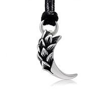 MINGDIAN Pendentif de Collier en Acier Titane de dent de Tigre d'échelle de Dragon rétro Dominant, Bijoux Tendance de Pendentif de personnalité d'hommes et de Femmes