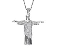 MINGDIAN Pendentif en Or de personnalité Hip-hop Tendance Hip-hop Christ Jésus Croix Bijoux Hip-hop