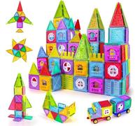 Mingfuxin Blocs de construction magnétiques pour enfants, jouets magnétiques pour enfants, jeux magnétiques puissants, créatifs, cadeaux d'anniversaire à partir de 3, 4, 5, 6, 7, 8 ans, fille et