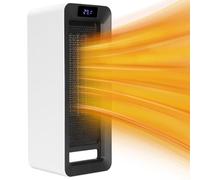 Mingfuxin Chauffage d'appoint, 1500W Portable Chauffage Electrique Efficacité énergétique, Chauffage en céramique PTC Avec Thermostat, 7 Couleurs LED Petit Chauffage Soufflant la Maison