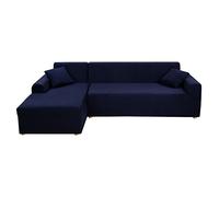 Mingfuxin Housse de canapé d'angle en forme de L Extensible En velours écrasé Protection de canapé d'angle en peluche épaisse avec 2 taies d'oreiller pour canapé 3 places + 3 places Canapé