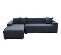 Mingfuxin Housses de canapé d’angle, housses de canapé extensibles et épaisses en forme de L pour canapé d’angle, housse de chaise longue avec 2 housses de coussin pour canapés 3 + 3 places de type L