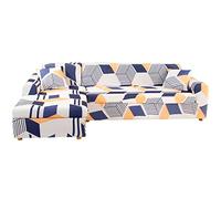 Mingfuxin Housses De Canapé d'angle en Forme De L, 2PCS Housses De Canapé Sectionnelles Extensibles Protecteurs avec 4PCS Couvre Oreillers(3 Places + 3 Places,Printed#32)